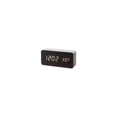 GENIE - Reloj Despertador Digital De Madera Luz Lcd Pilas Y Usb 1299