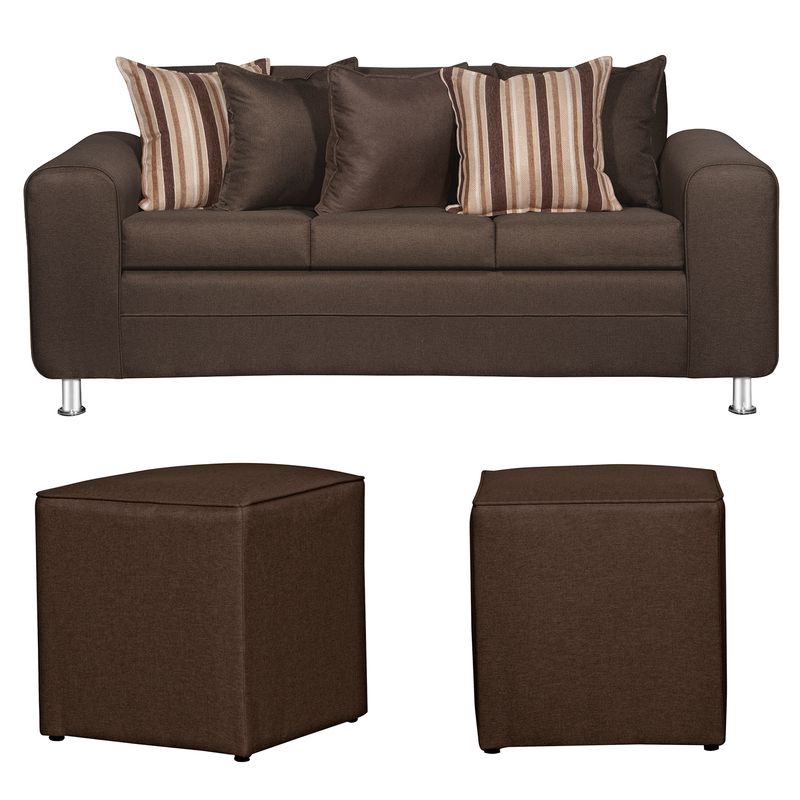RUZAM MOBEL - SOFA LEGEND 3 CUERPOS Y DOS POUF  CAFE