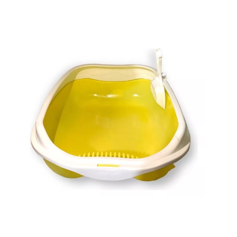 GENERICO - Arenero Grande Para Gatos Bandeja Sanitaria Amarillo.