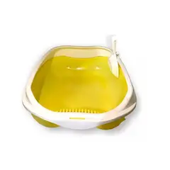 GENERICO - Arenero Grande Para Gatos Bandeja Sanitaria Amarillo.