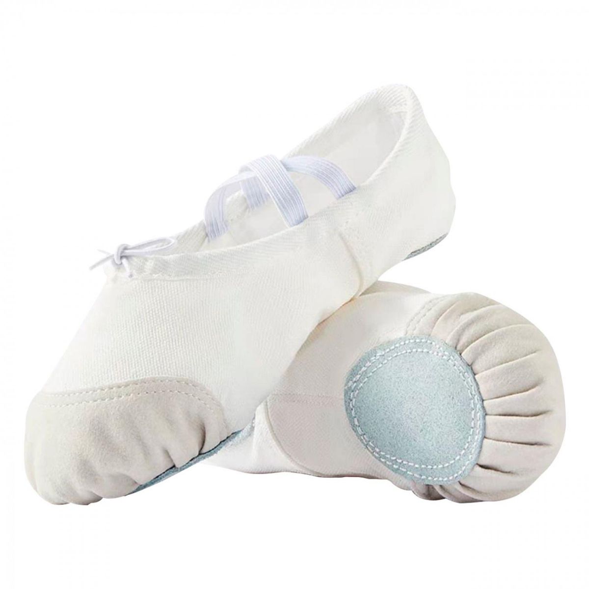 GENERICO - Zapatillas Media Punta Lona Y Gamuza Ballet Niña Blanco 7701