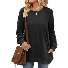 TIOZONEY - Polera manga larga casual - Negro