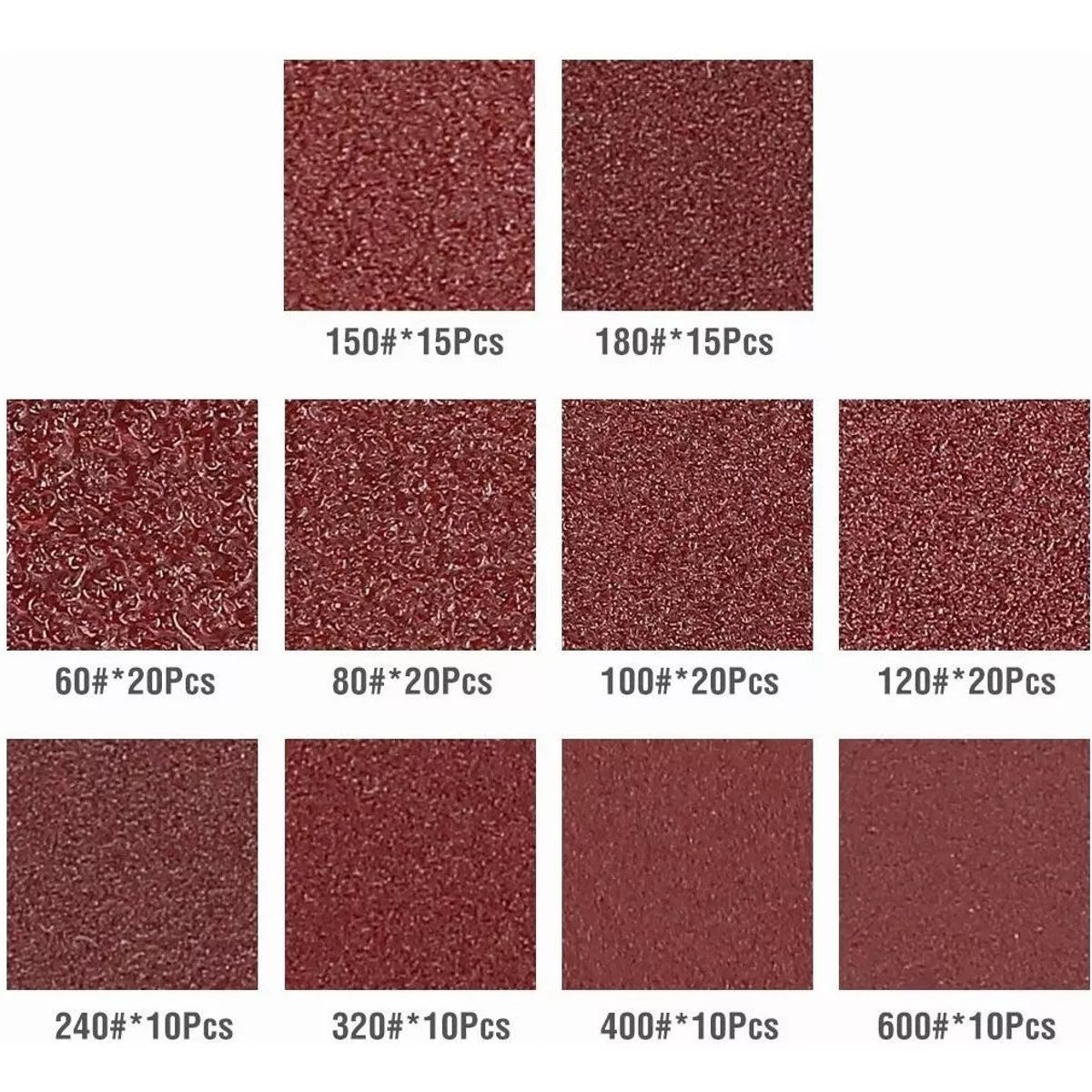 KUANGYE - 150 Disco De Pulir Con Velcro 5'' 125mm P60-600 Madera Metal