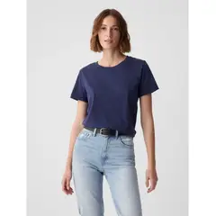 GAP - Polera Mujer Cuello Redondo Azul