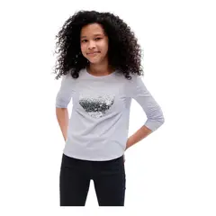 GAP - Polera Corazón Lentejuela Manga Larga Blanco
