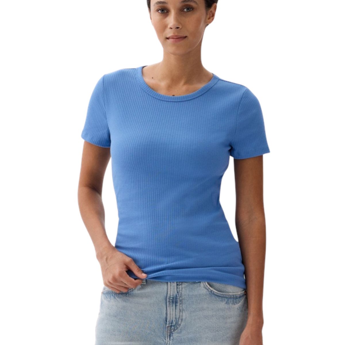 GAP - Polera Rib Manga Corta Azul GAP