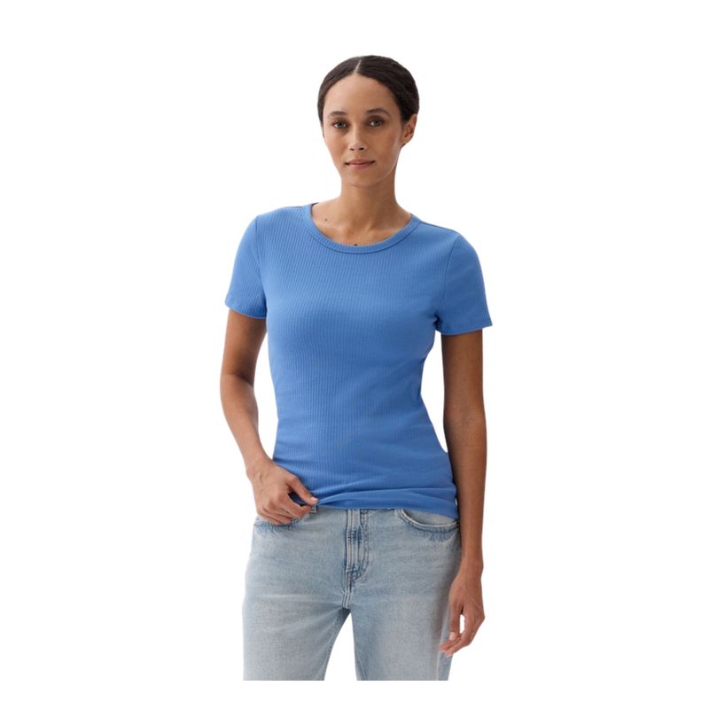 GAP - Polera Rib Manga Corta Azul GAP