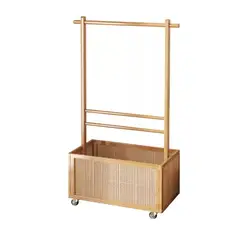 GENERICO - Perchero Organizador De Madera Con Ruedas 70cm