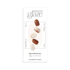 DASHING DIVA - Glaze Semi-Cured Gel Nail: ZMA437N Brown Check