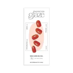 DASHING DIVA - Uñas Glaze Semi-Cured Gel Nail: ZMC233N Brick Red Syrup