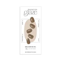 DASHING DIVA - Uñas Postizas Glaze Semi-Cured Gel Nail: ZMC234N Brown Syrup