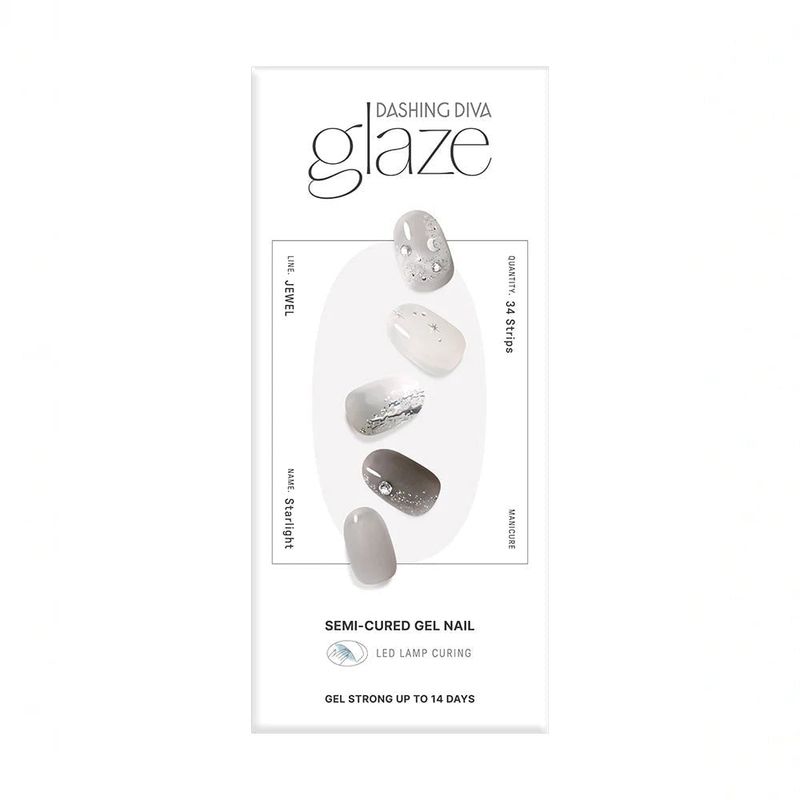 DASHING DIVA - Glaze Semi-Cured Gel Nail: ZMJA049N_CN Starlight