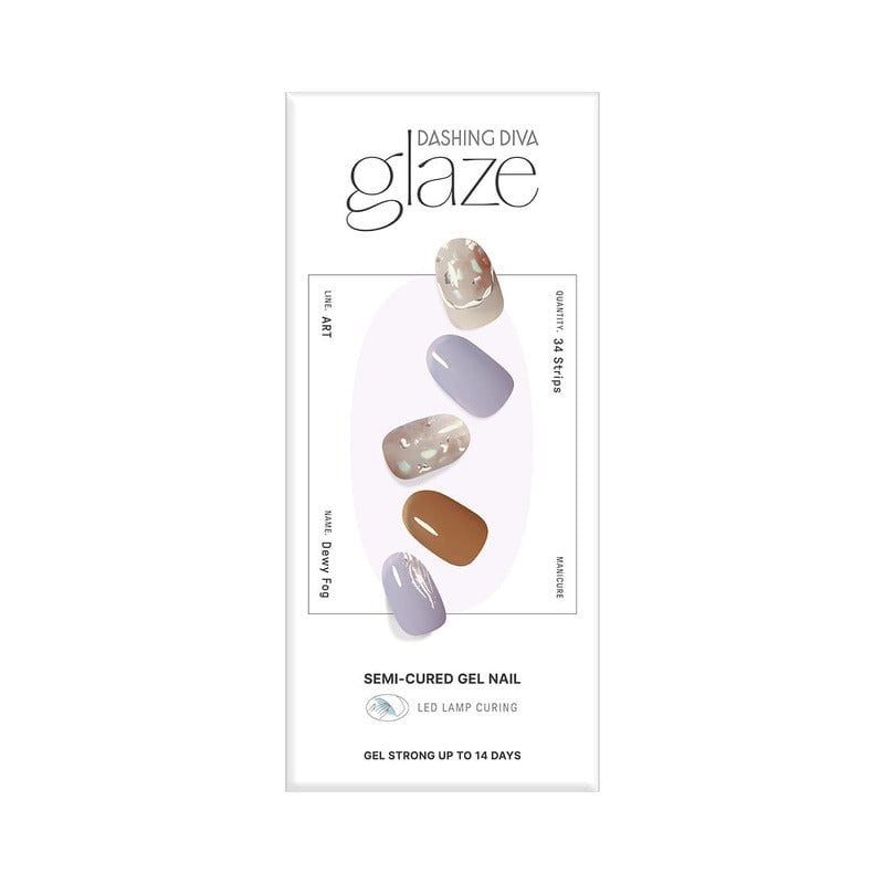 DASHING DIVA - Glaze Semi-Cured Gel Nail: ZMA439N Dewy Fog