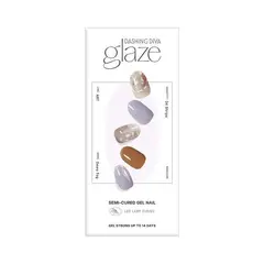 DASHING DIVA - Glaze Semi-Cured Gel Nail: ZMA439N Dewy Fog