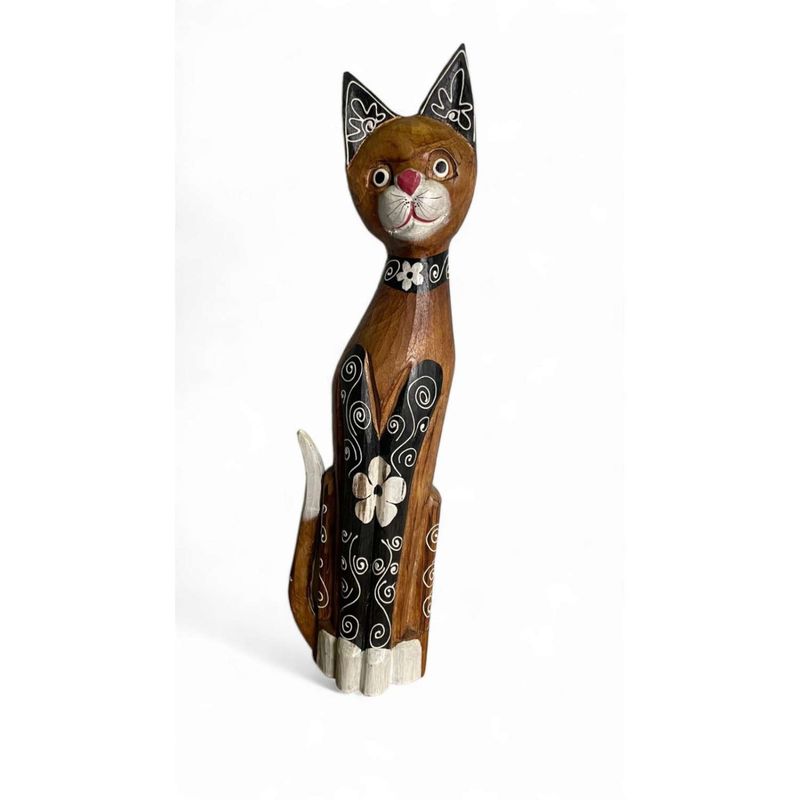 GENERICO - Gato madera artesanal 60 cm