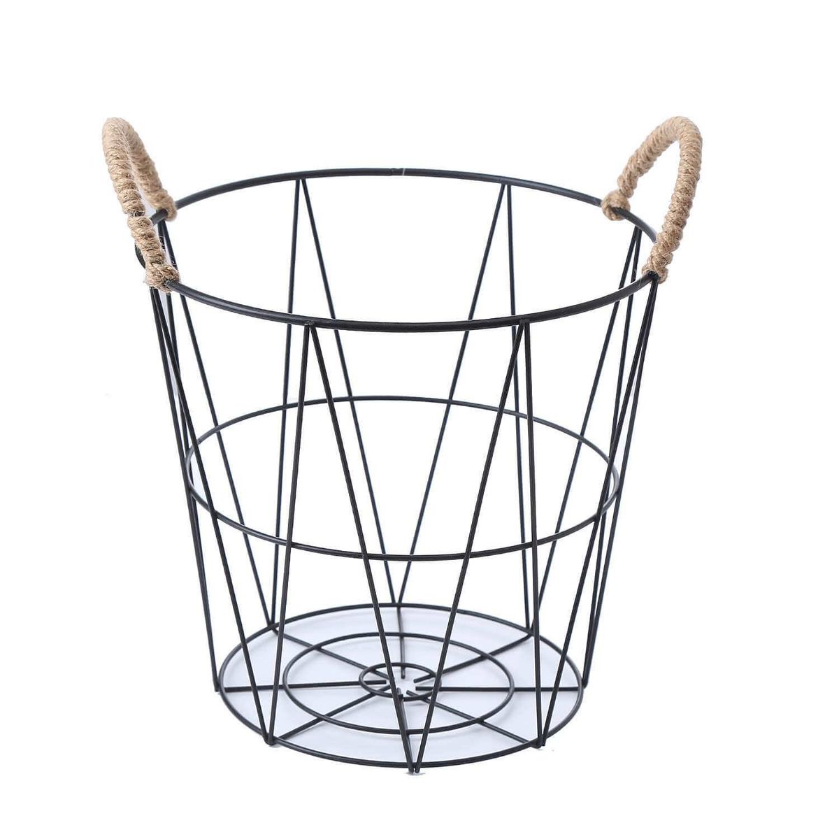 SOHOGAR - Canasto multiuso de metal color negro 30x27 cm