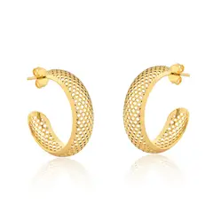 VANITE - Aros Mujer Bañado en Oro Argollas Grille