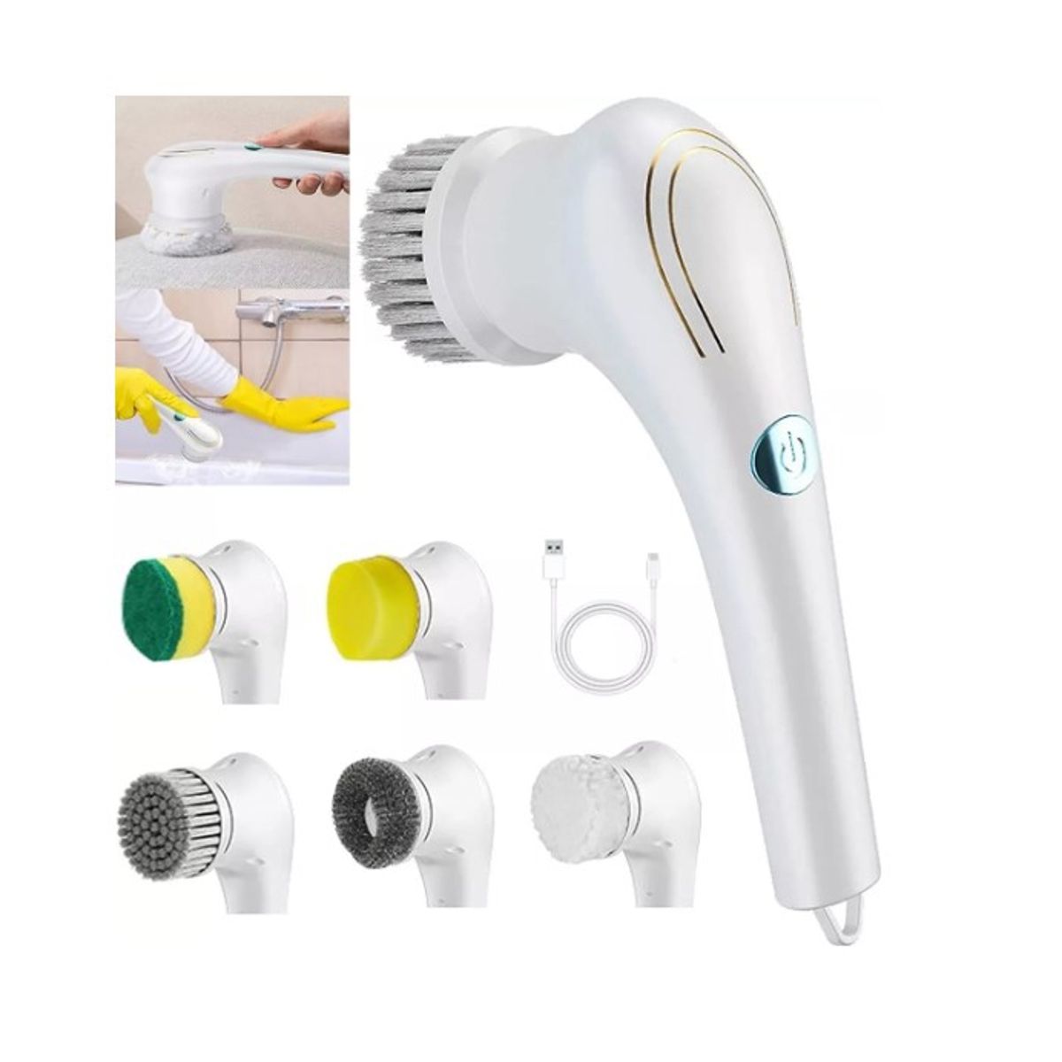 GENERICO - Cepillo Limpieza Electrico Multifuncional Para Cocina 5 En 1