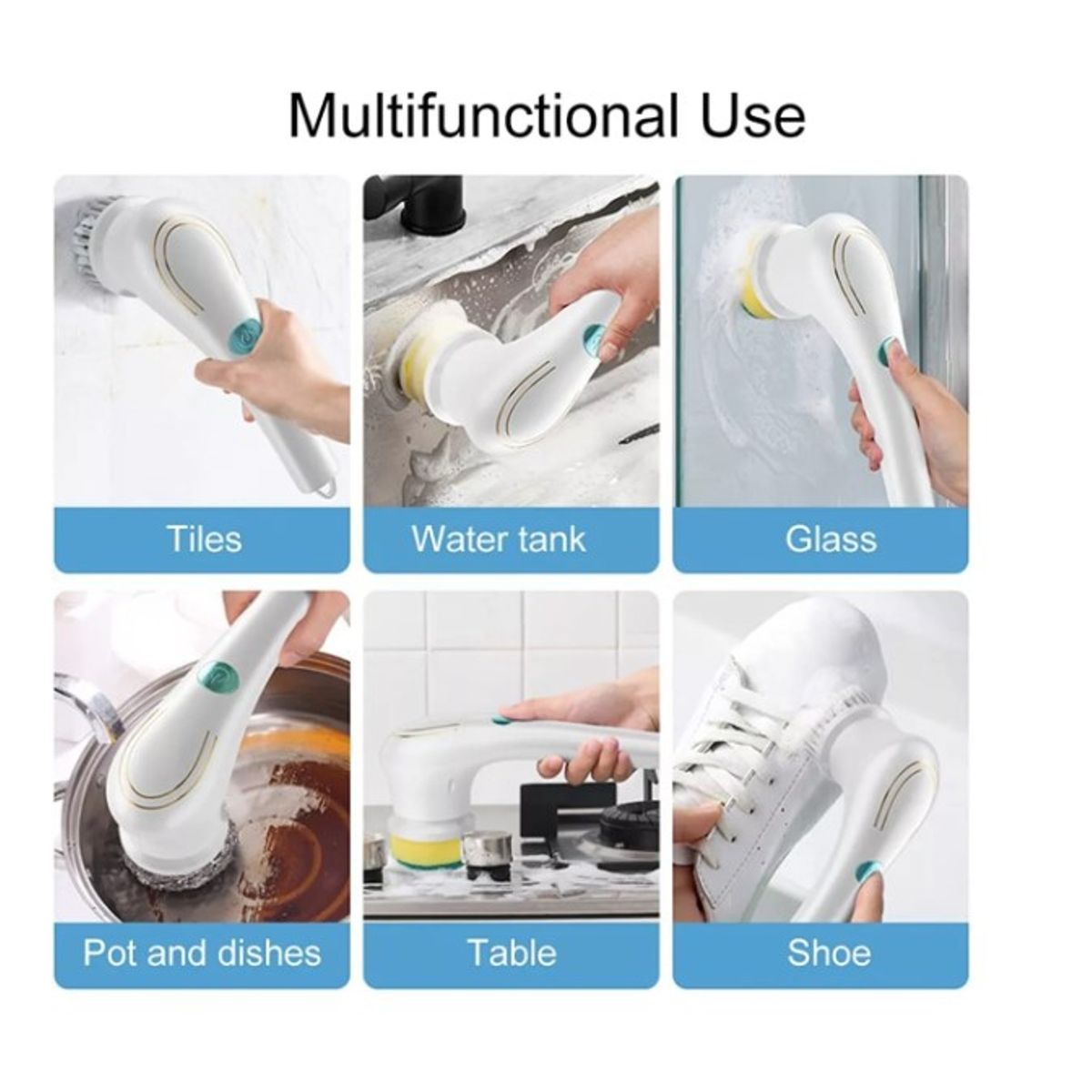 GENERICO - Cepillo Limpieza Electrico Multifuncional Para Cocina 5 En 1