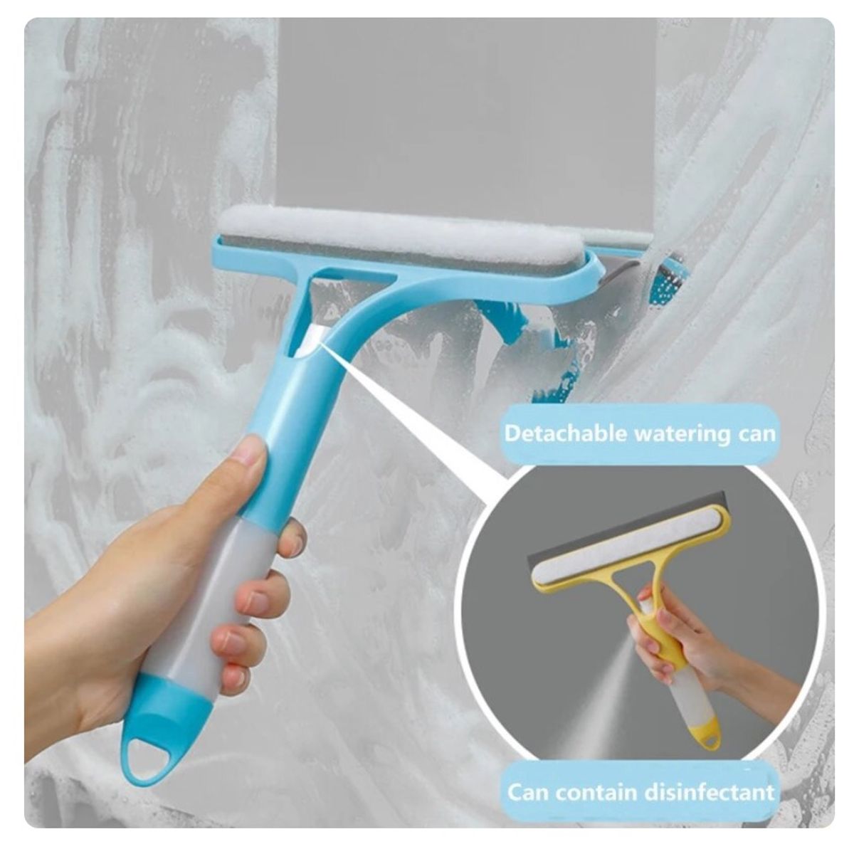 GENERICO - Cepillo de limpieza de vidrio de ventana 3 en 1