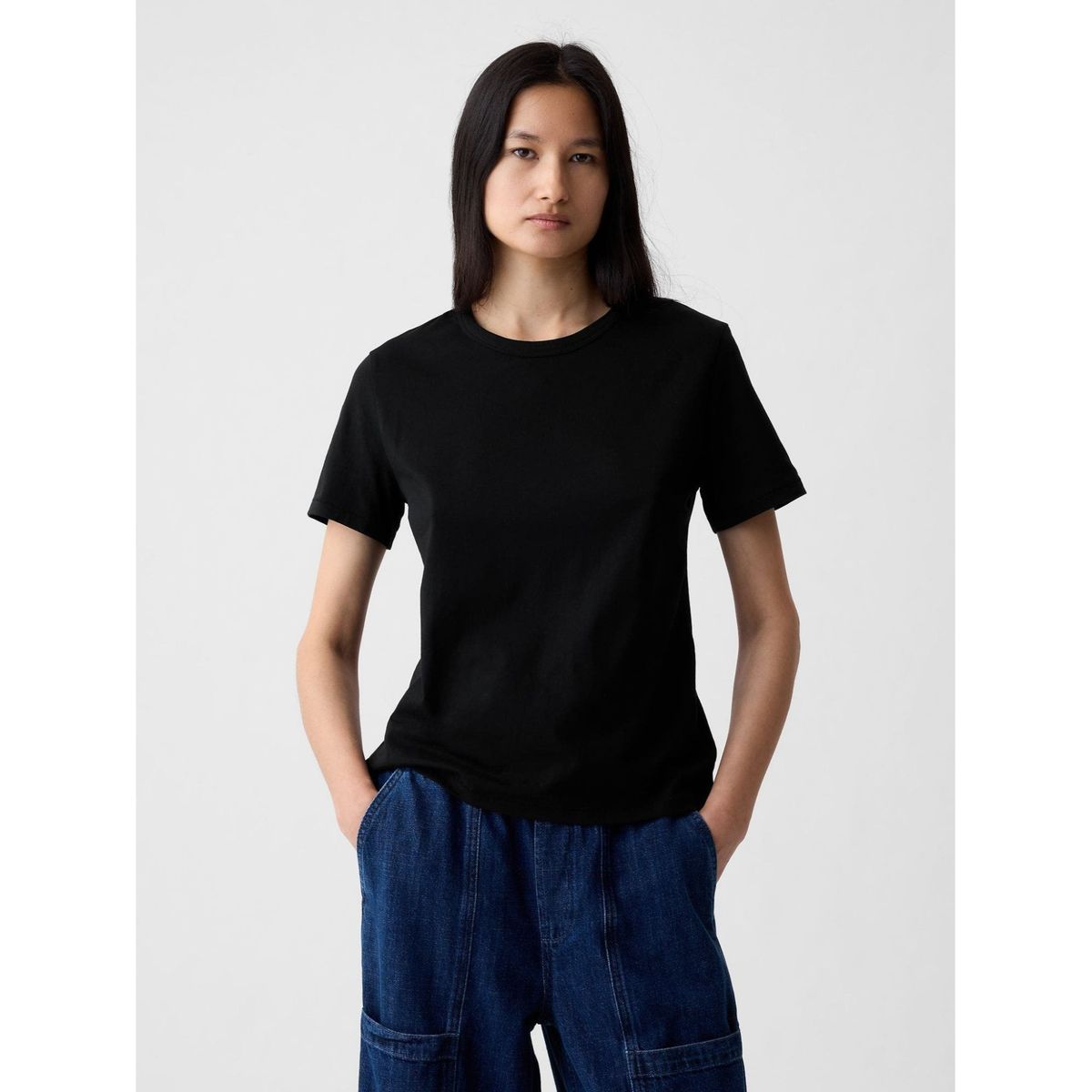 GAP - Polera Mujer Cuello Redondo Negro GAP