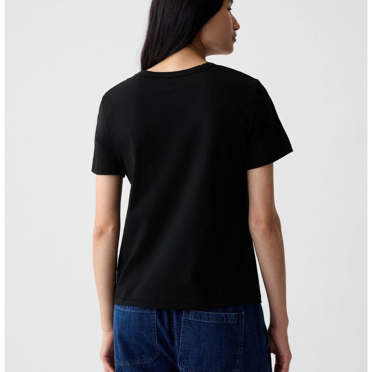 GAP - Polera Mujer Cuello Redondo Negro GAP