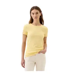 GAP - Polera Rib Manga Corta Mujer Amarillo