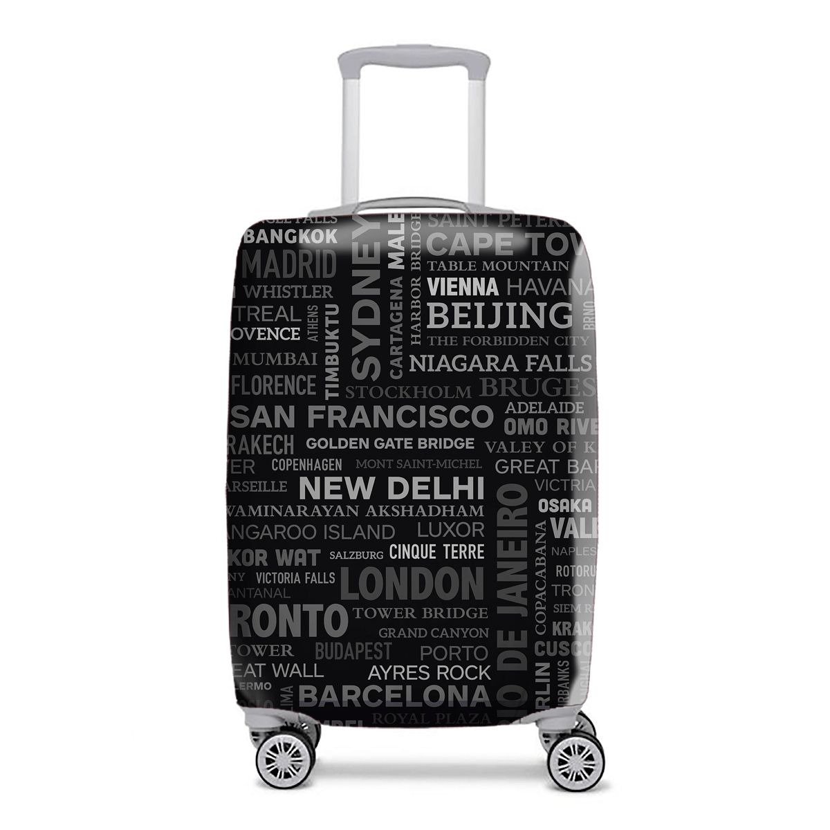 CUBRITAS - FUNDA CUBRE MALETA CITIES NEGRA