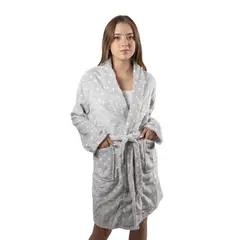 MEDIA LUNA - Bata Mujer para Levantar de Polar Invierno con Puntos