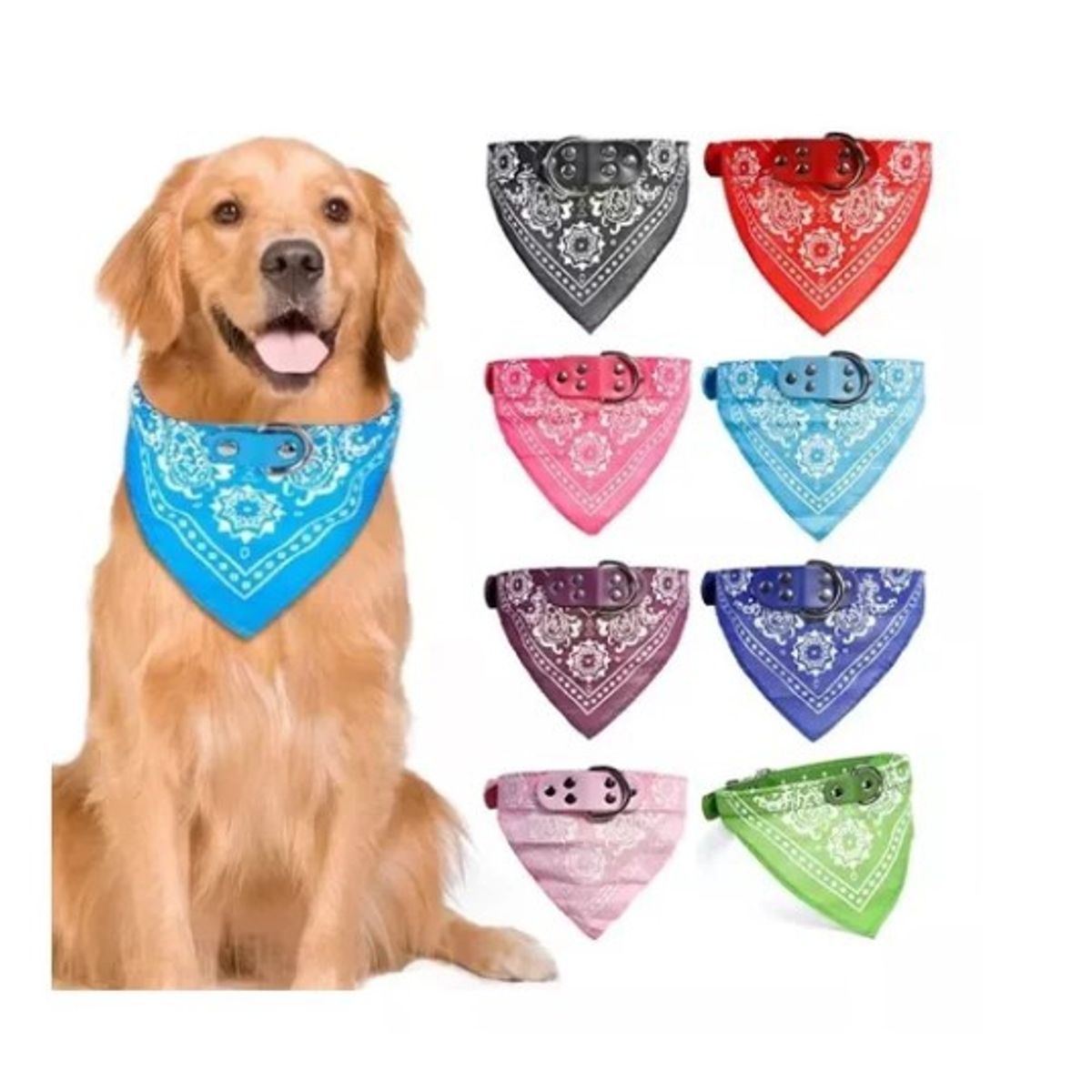 GENERICO - Bandana Pañoleta Para Mascotas Perrogato Talla L Negro