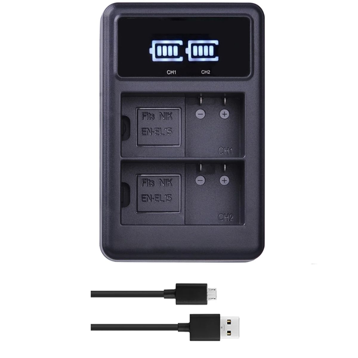 GENERICO - CARGADOR DOBLE MH-25 NIKON ALTERNATIVO PARA BATERÍA EN-EL15