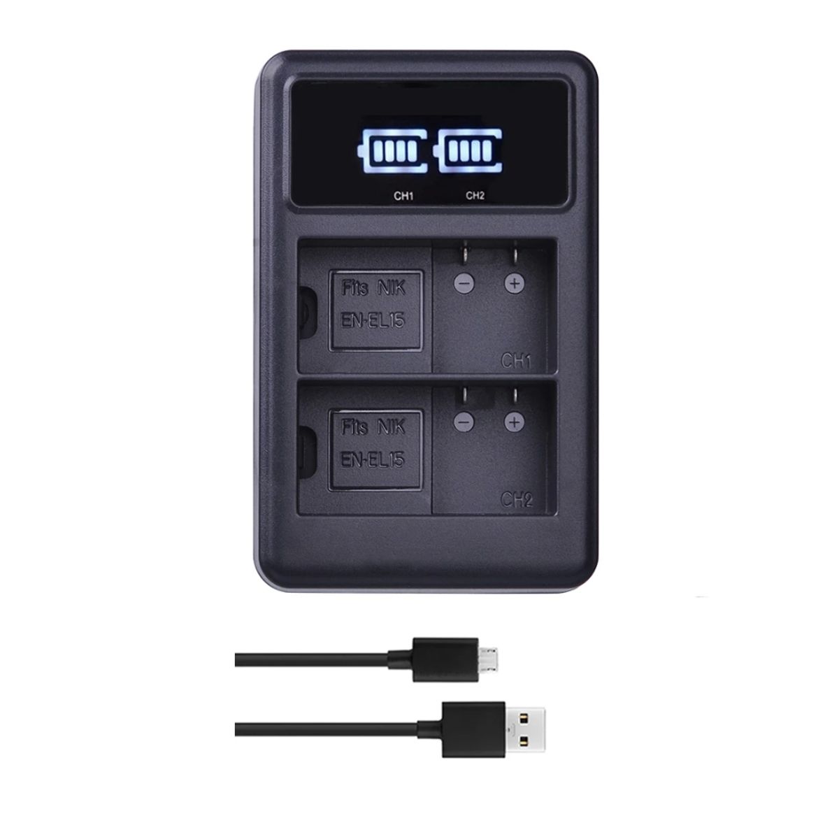 GENERICO - CARGADOR DOBLE MH-25 NIKON ALTERNATIVO PARA BATERÍA EN-EL15