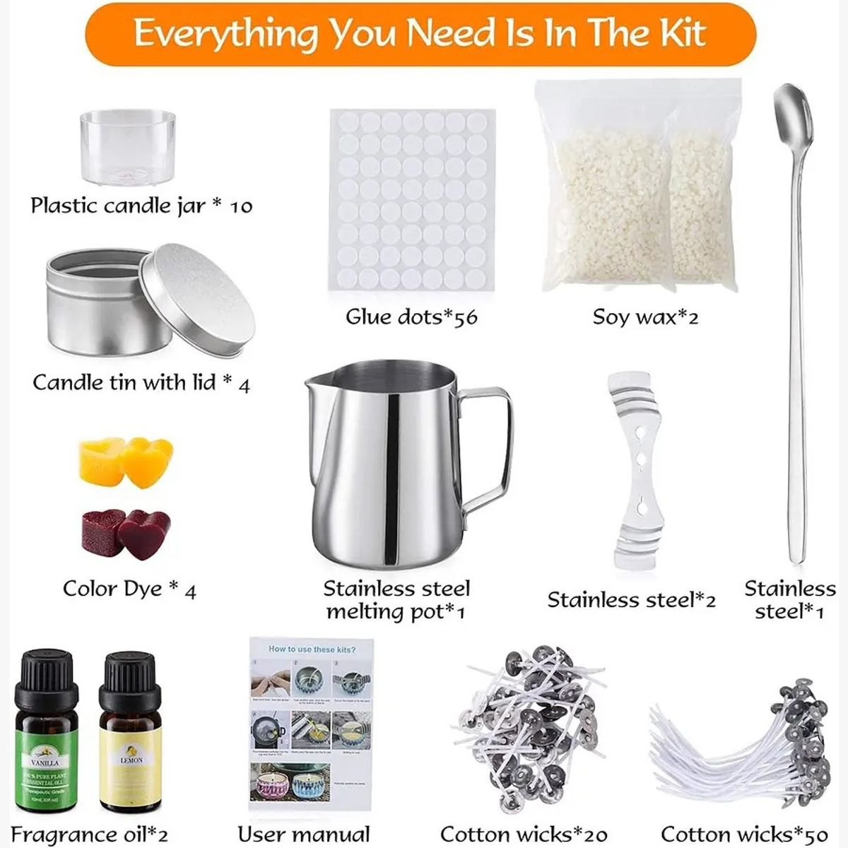 GENERICO - Kit De Fabricación De Velas Para Principiantes, 153 Piezas