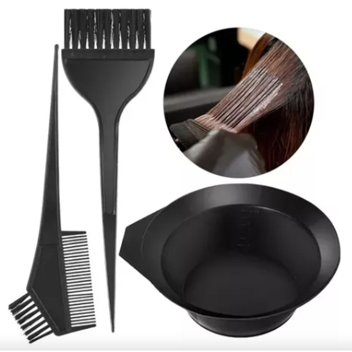 GENERICO - Pocillo + Cepillos de  Peluquería Para Peluqueria y Barberia