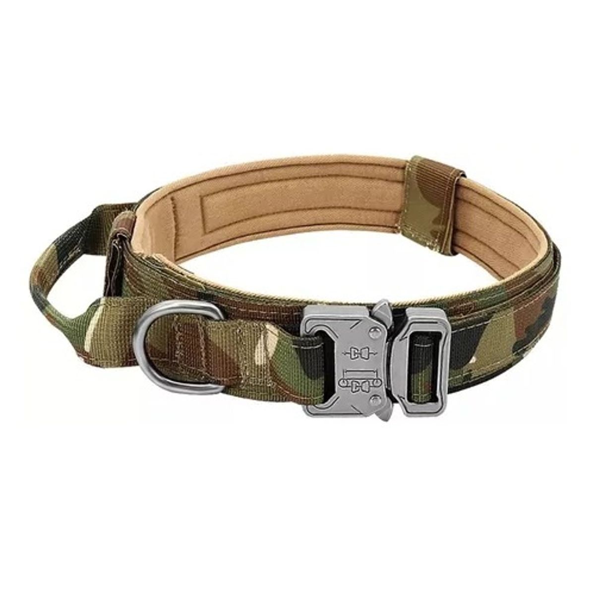 DEFENSOR FOREVER - Collar Táctico Perros Reforzado Ajustable Talla L Militar