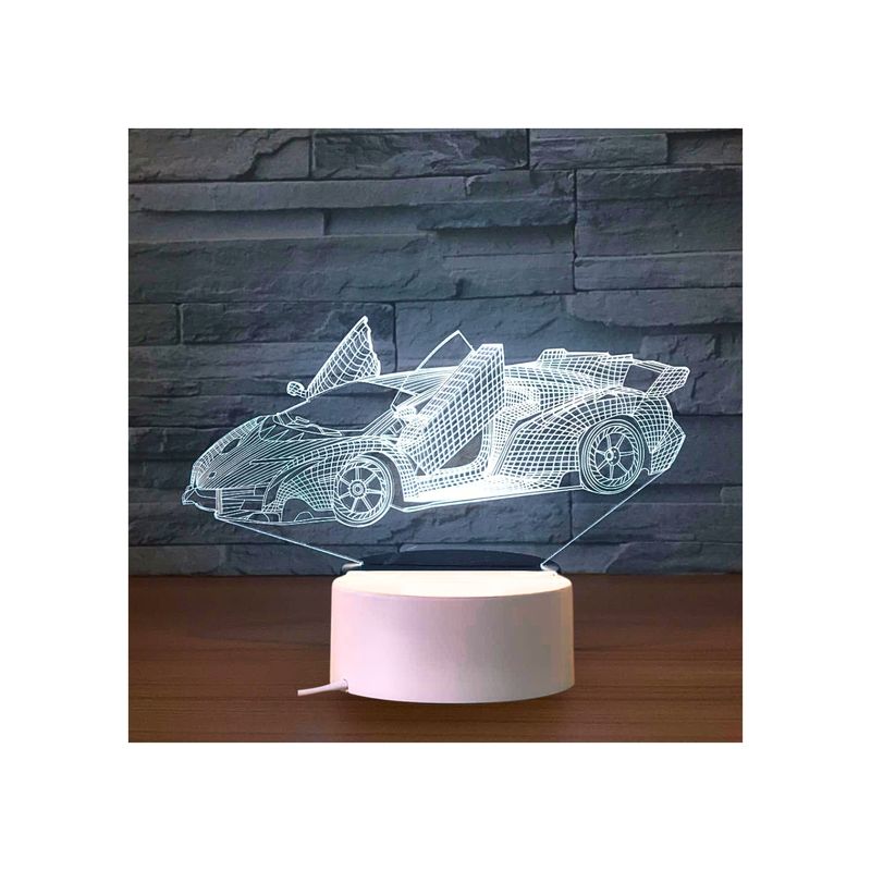 GENERICO - Lámpara 3D Diseño De Auto De Carrera Creativa Decorativa