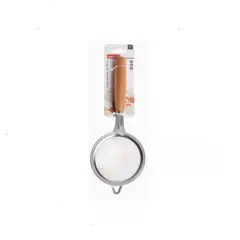 GENERICO - Colador Tamizador Acero Inoxidable Mango De Madera