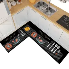 GENERICO - Pack 2 Alfombra De Cocina Antideslizante Piso Entrada De Hogar