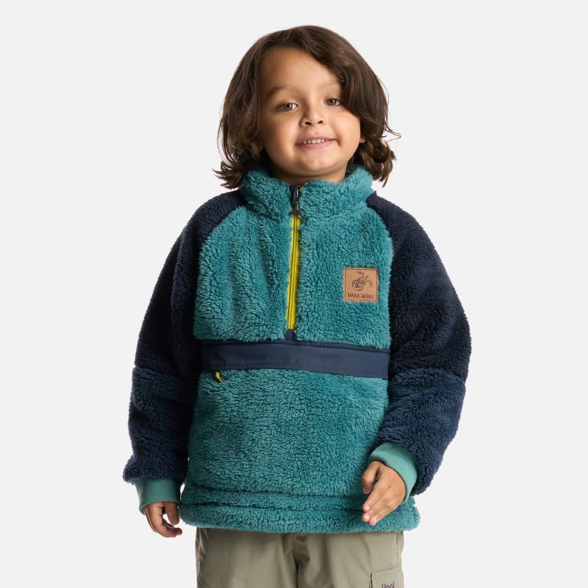 HAKA HONU - Poleron Niño Calurosito Turquesa Haka Honu