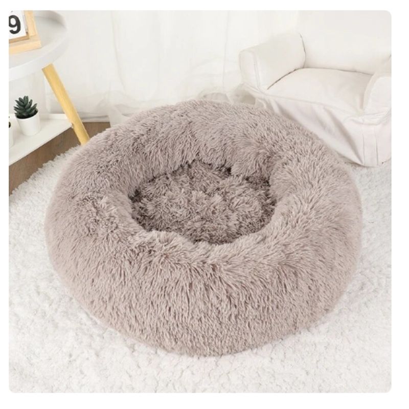 GENERICO - Donut Cama De Felpa Para Perro Gris