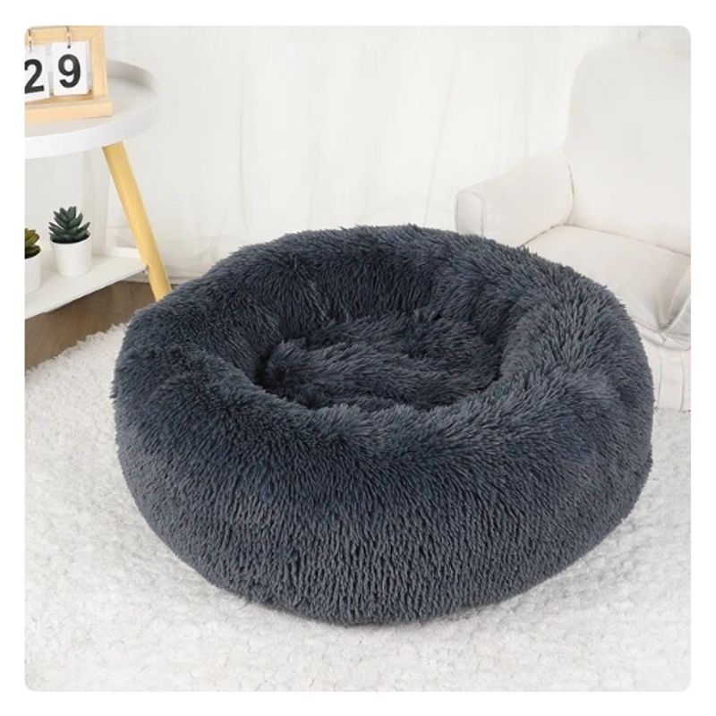 GENERICO - Donut Cama De Felpa Para Perro Azul Oscuro