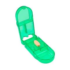 GENERICO - Pastillero Organizador Cortador Dosificador Verde