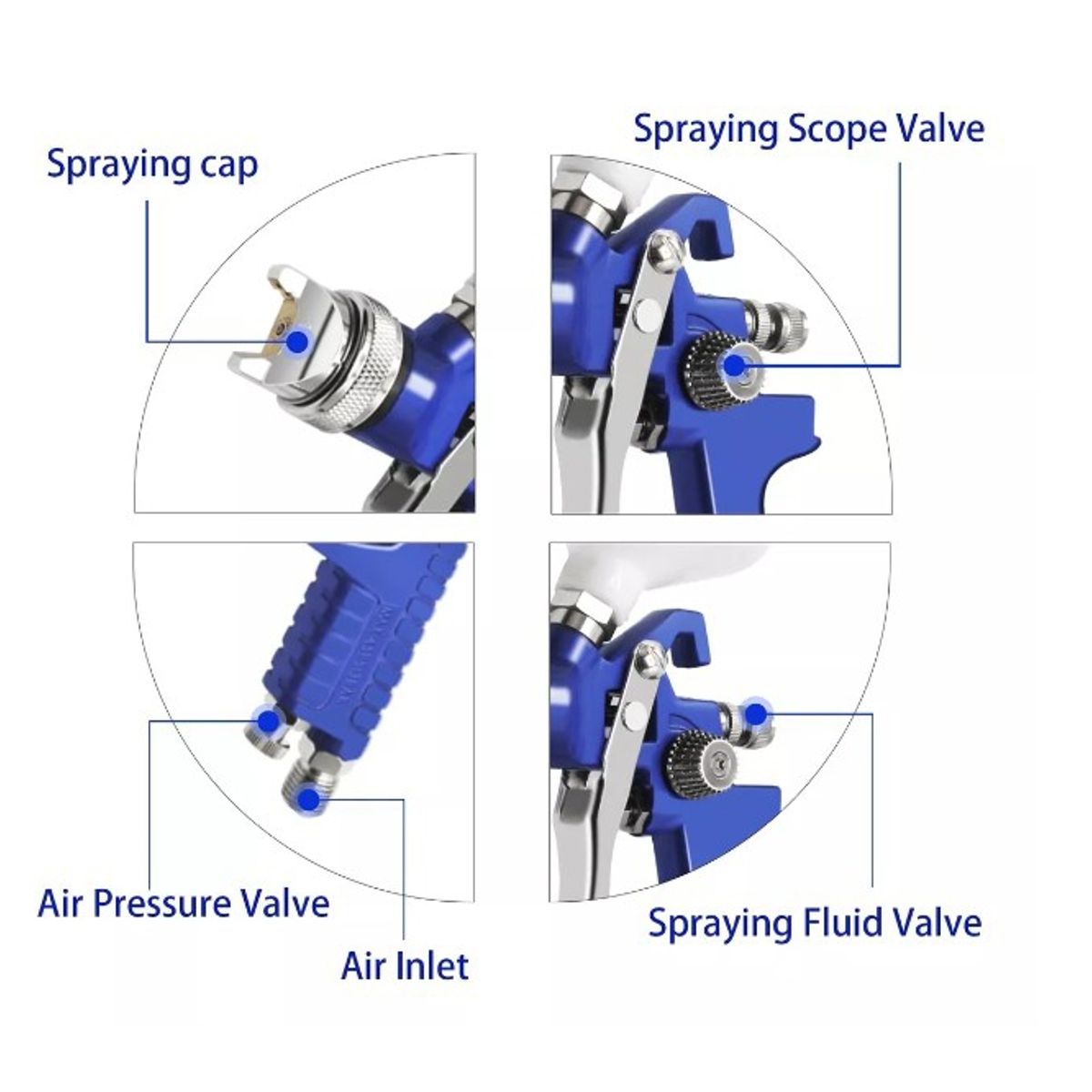 GENERICO - Pintura Pistola Para Pintar Gravedad 14mm 600ml Herramienta
