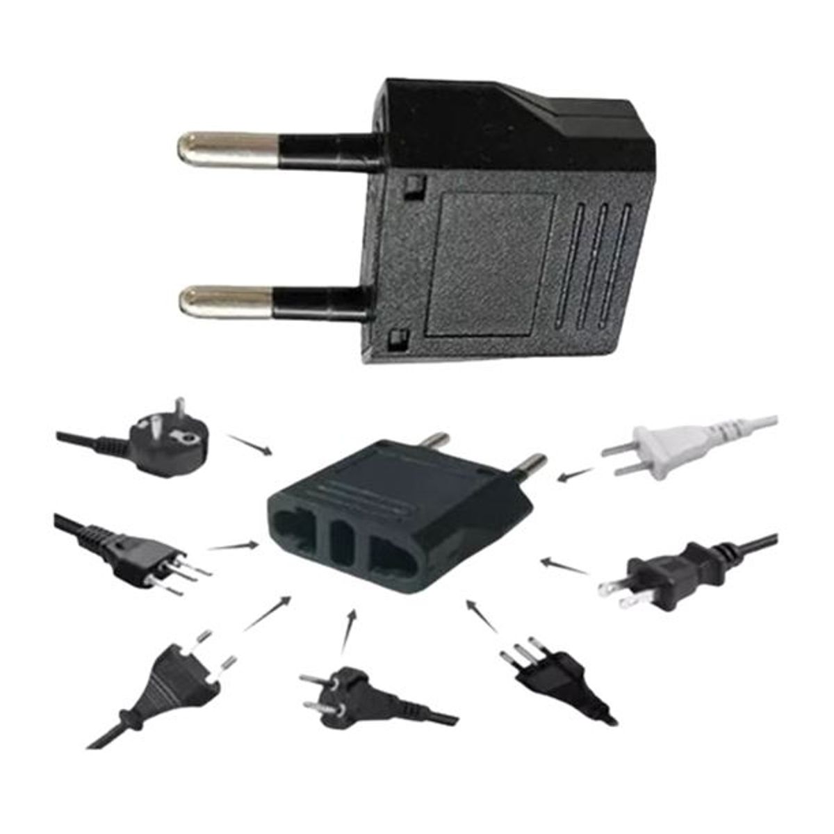 GENERICO - Adaptador Enchufe Americano A Europeo Chileno Pack X 5