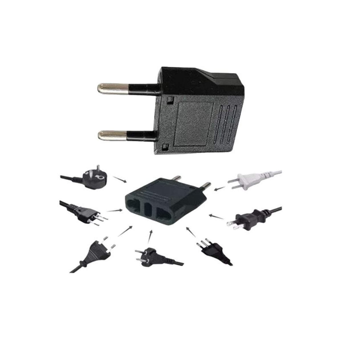 GENERICO - Adaptador Enchufe Americano A Europeo Chileno Pack X 5