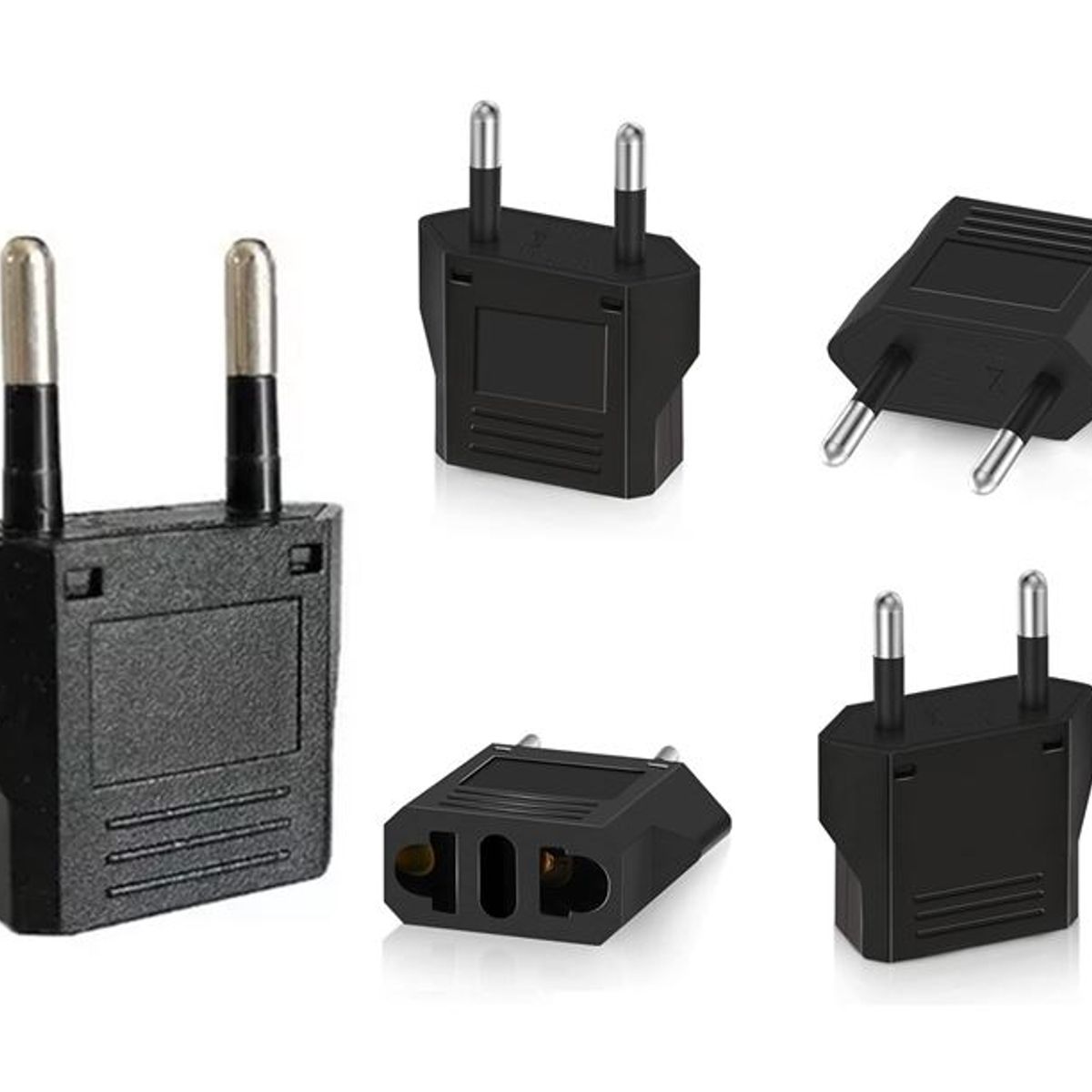 GENERICO - Adaptador Enchufe Americano A Europeo Chileno Pack X 5