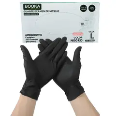 GENERICO - Guante de Nitrilo Negro Talla L 100 unidades