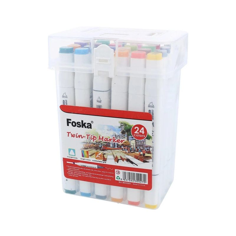 FOSKA - Set 24 marcadores doble punta colores
