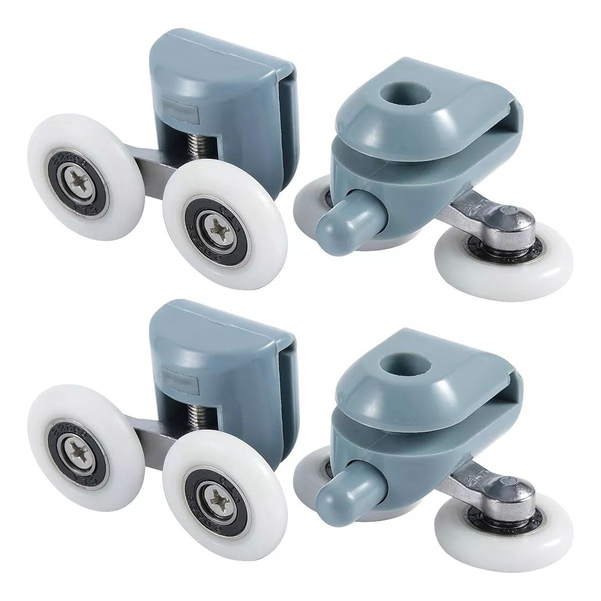 KUANGYE - 4 Carro Rueda Doble Para Showerdoor (2 Inferior 2 Superior)