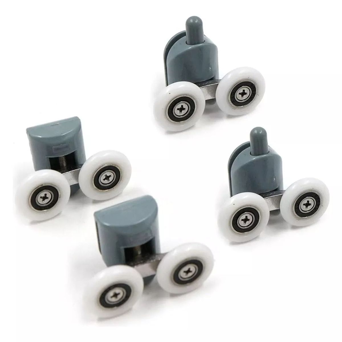 KUANGYE - 4 Carro Rueda Doble Para Showerdoor (2 Inferior 2 Superior)